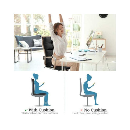 High Back Chair Cushion with 3-Position Adjustable Backrest, Black, Waterproof