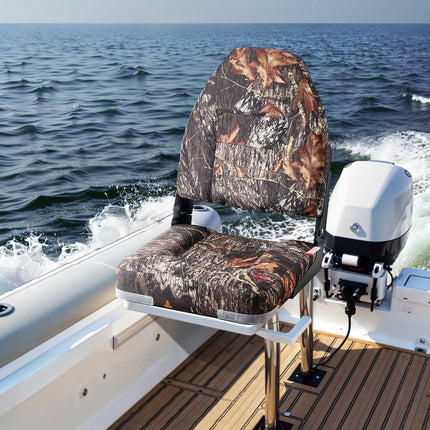 High-Back Folding Boat Seat, PU Fabric, 2-Pack