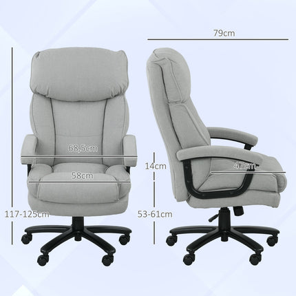 High Back Office Chair, 200kg Capacity, Light Grey