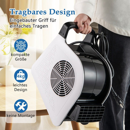 High-Speed Floor Blower, 130W, 3 Speeds, 185° Swivel