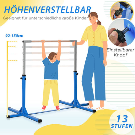 Verstellbares Reck, 75 kg Belastung, Stahl und Holz