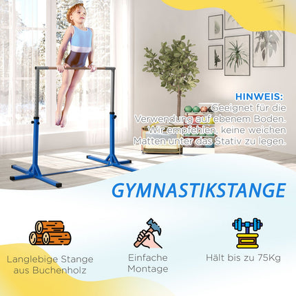 Verstellbares Reck, 75 kg Belastung, Stahl und Holz