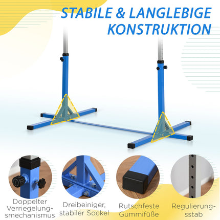 Verstellbares Reck, 75 kg Belastung, Stahl und Holz