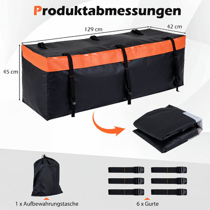 Hitch Cargo Bag 255L, Waterproof PVC, Foldable, Reinforced Straps