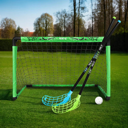 Hockey Set with 2 Goals, 2 Sticks, and Ball