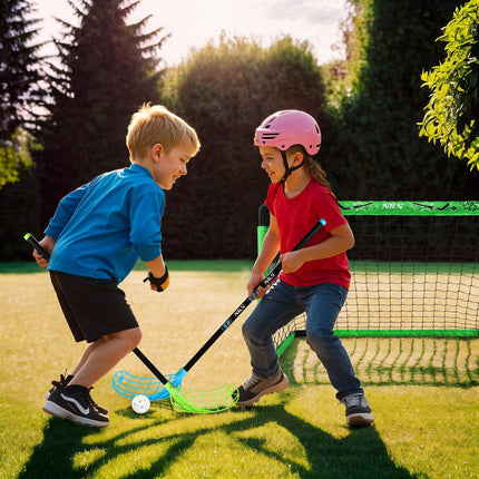 Hockey Set with 2 Goals, 2 Sticks, and Ball