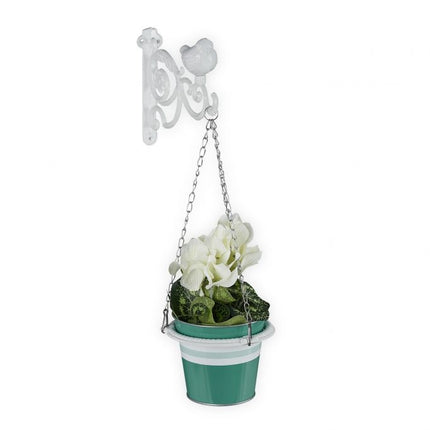Support pour suspendre un panier de fleurs au mur