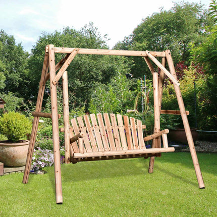 2-Sitzer Hollywoodschaukel aus Holz, 187 x 137 x 170 cm