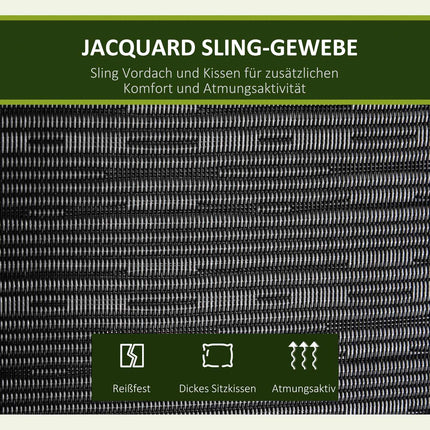 3-Sitzer Hollywoodschaukel mit verstellbarem Sonnendach, grau
