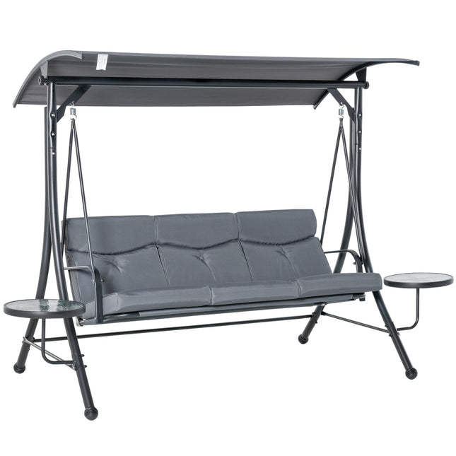 3-Sitzer Hollywoodschaukel mit Dach und Tisch