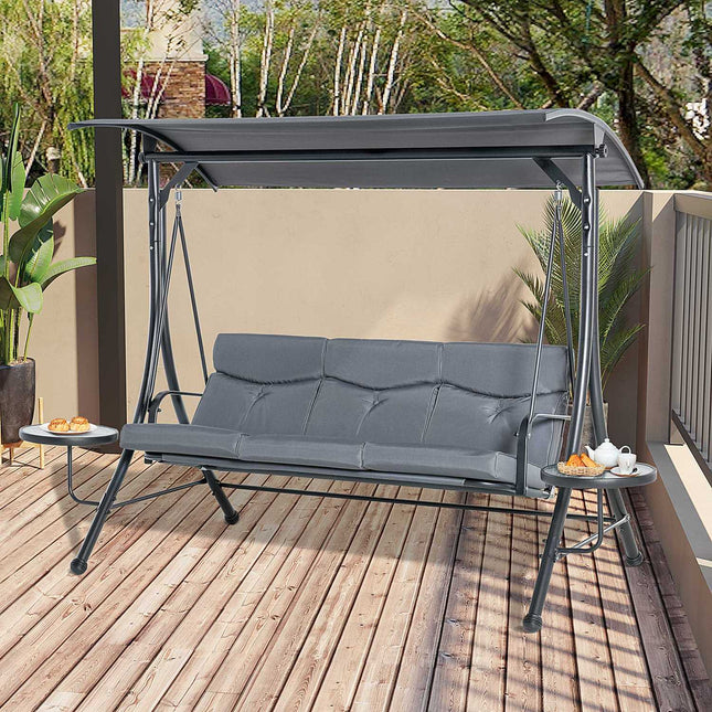3-Sitzer Hollywoodschaukel mit Dach und Tisch