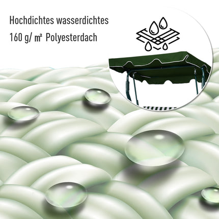 3-Sitzer Hollywoodschaukel mit verstellbarem Sonnendach, grün