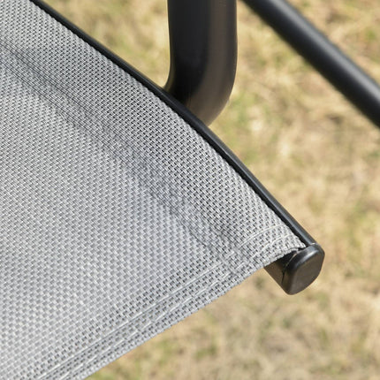 Balancelle de jardin Hollywood Swing 3 places avec pare-soleil réglable, acier et polyester, gris, 205 x 118 x 170 cm