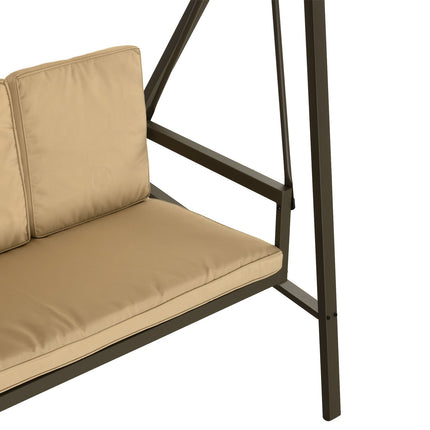 3-Sitzer Hollywoodschaukel, verstellbares Sonnendach, beige