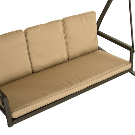 3-Sitzer Hollywoodschaukel, verstellbares Sonnendach, beige