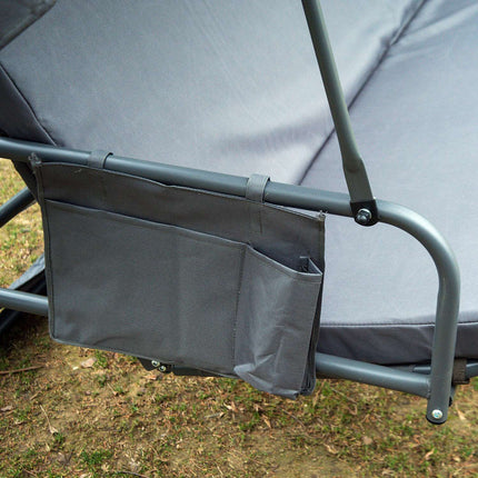 Hollywood Schommelbank Tuinligstoel 3-Zits Met Zijwanden Grijs 240X135X197Cm