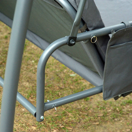 Hollywood Schommelbank Tuinligstoel 3-Zits Met Zijwanden Grijs 240X135X197Cm