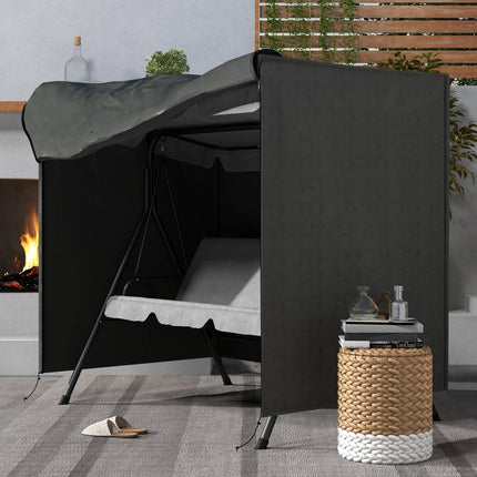 Housse de balancelle Hollywood 3 places, imperméable et résistante aux UV, tissu Oxford 420D indéchirable, 177 x 114 x 152 cm, gris foncé