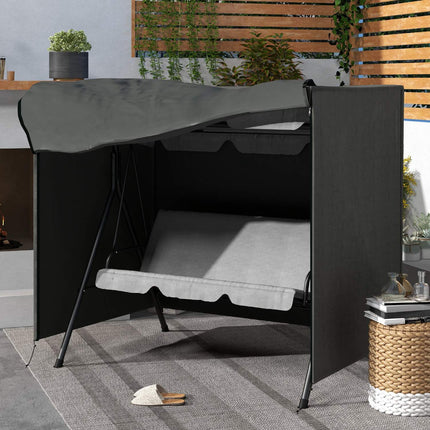 Housse de balancelle Hollywood 3 places, imperméable et résistante aux UV, tissu Oxford 420D indéchirable, 177 x 114 x 152 cm, gris foncé