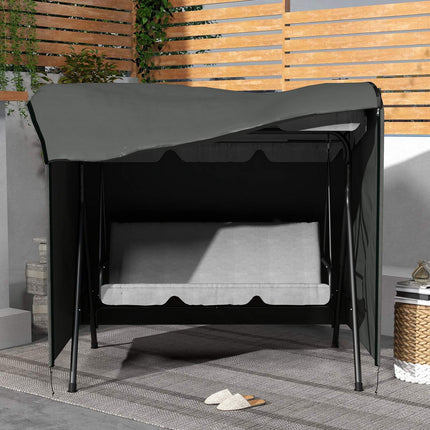 Housse de balancelle Hollywood 3 places, imperméable et résistante aux UV, tissu Oxford 420D indéchirable, 177 x 114 x 152 cm, gris foncé