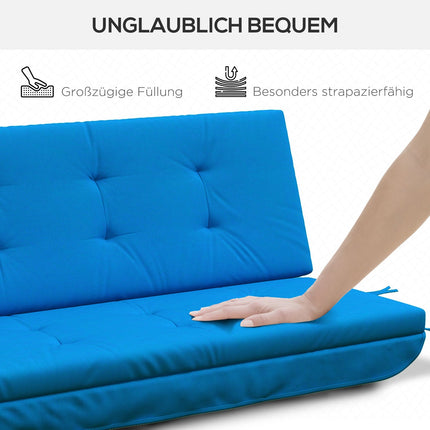Blaue Hollywoodschaukel-Auflagen – 170 cm Sitz- und Rückenpolster