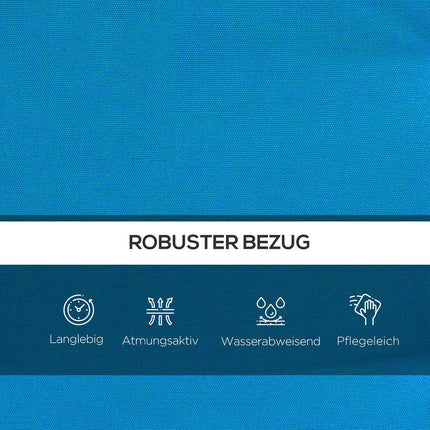 Blaue Hollywoodschaukel-Auflagen – 170 cm Sitz- und Rückenpolster