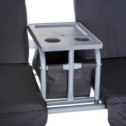 2-Sitzer Hollywoodschaukel mit Sonnenschutz, grau 175 x 112 x 165 cm
