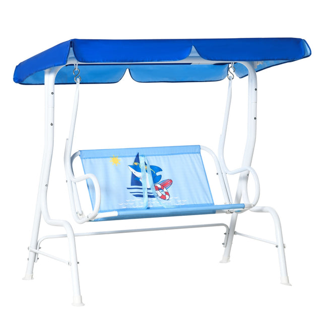 Kinderschaukel 2-Sitzer mit verstellbarem Sonnenschutz