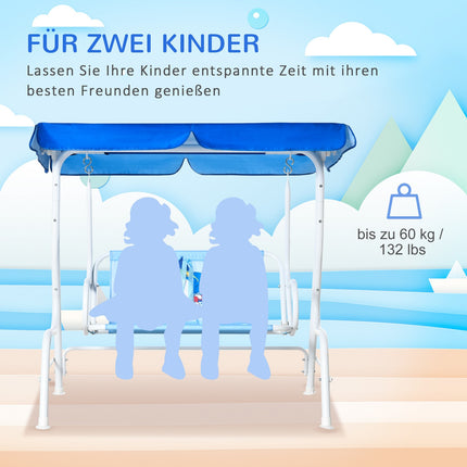 Kinderschaukel 2-Sitzer mit verstellbarem Sonnenschutz