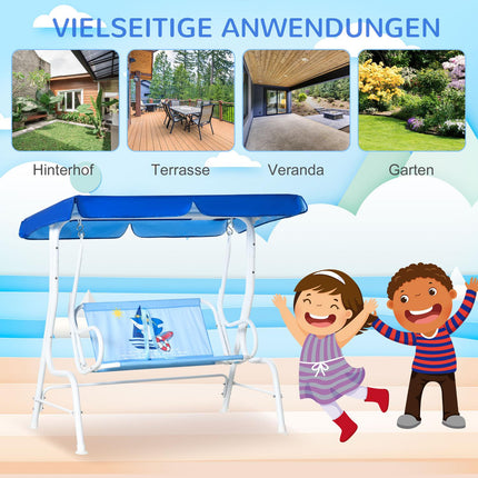 Kinderschaukel 2-Sitzer mit verstellbarem Sonnenschutz