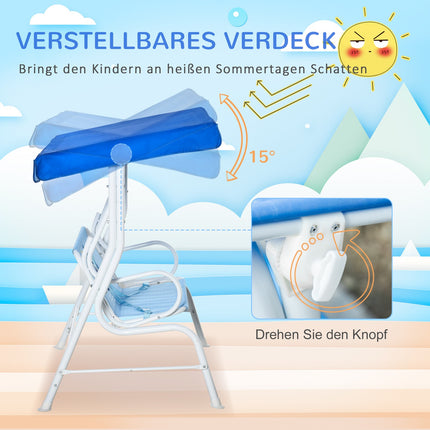 Kinderschaukel 2-Sitzer mit verstellbarem Sonnenschutz