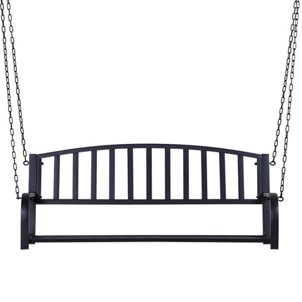 Schwarze 2-Sitzer Hollywoodschaukel aus Metall mit Ketten