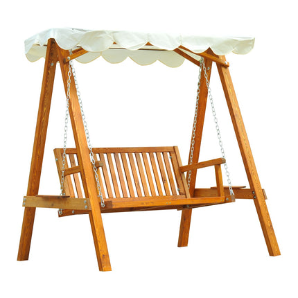 Outdoor larch Wood Garden swing bench - 2-seater