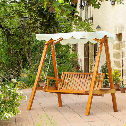 Outdoor larch Wood Garden swing bench - 2-seater
