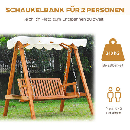 Outdoor larch Wood Garden swing bench - 2-seater