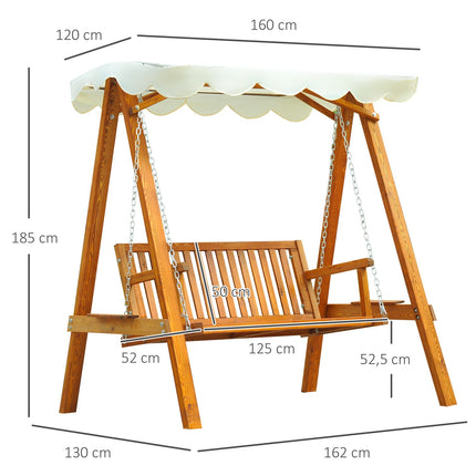 Outdoor larch Wood Garden swing bench - 2-seater