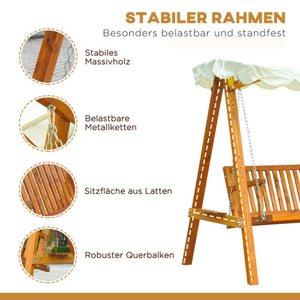 3-Sitzer Lärchenholz Hollywoodschaukel