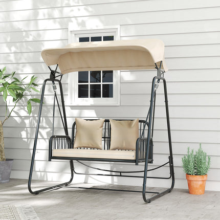 Gartenschaukel Rattan 2-Sitzer mit Überdachung - Khaki