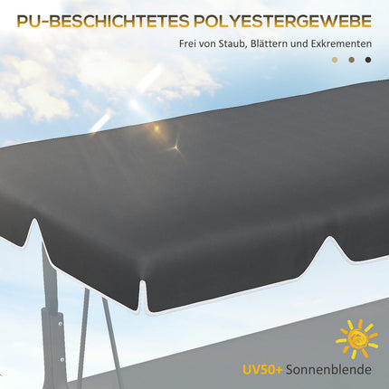 Schwarzes UV-geschütztes Ersatzdach für 2-Sitzer-Schaukel