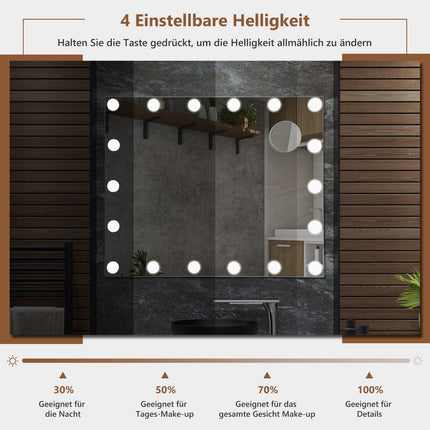 Hollywood Vanity Mirror with Lights, 18 Dimmable LEDs, White