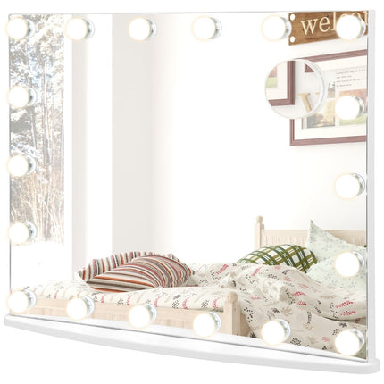 Hollywood Vanity Mirror with Lights, 18 Dimmable LEDs, White