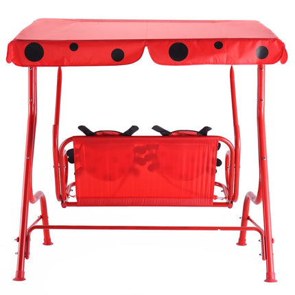 Hollywoodschaukel 2-Sitzer Kinder Gartenschaukel Marienkäfer Rot 117 x 78 x 116 cm