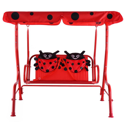 Hollywoodschaukel 2-Sitzer Kinder Gartenschaukel Marienkäfer Rot 117 x 78 x 116 cm