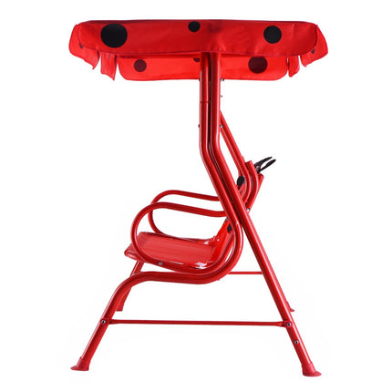 Hollywoodschaukel 2-Sitzer Kinder Gartenschaukel Marienkäfer Rot 117 x 78 x 116 cm
