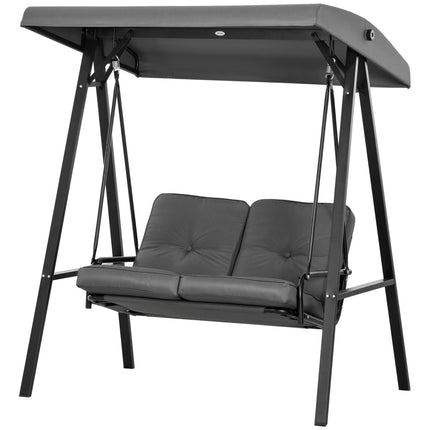 2-Sitzer Gartenschaukel, verstellbares Dach, 220 kg Traglast