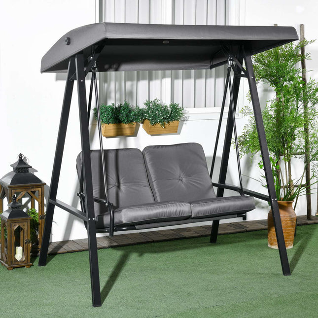 2-Sitzer Gartenschaukel, verstellbares Dach, 220 kg Traglast