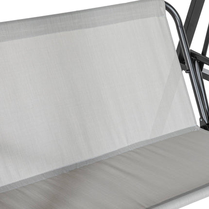 2-Sitzer Hollywoodschaukel mit verstellbarem Dach, grau, 220 kg Traglast