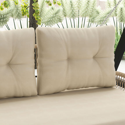 Gartenschaukel Rattan 2-Sitzer mit Kissen, beige