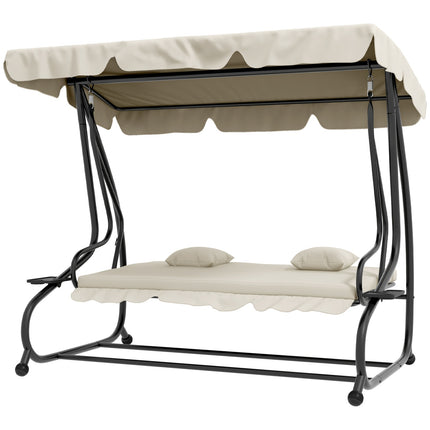 3-Sitzer Hollywoodschaukel mit verstellbarem Dach und Tisch