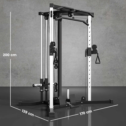 Home Gym Station with Lat Pulldown, Pull-Up Bar, Adjustable